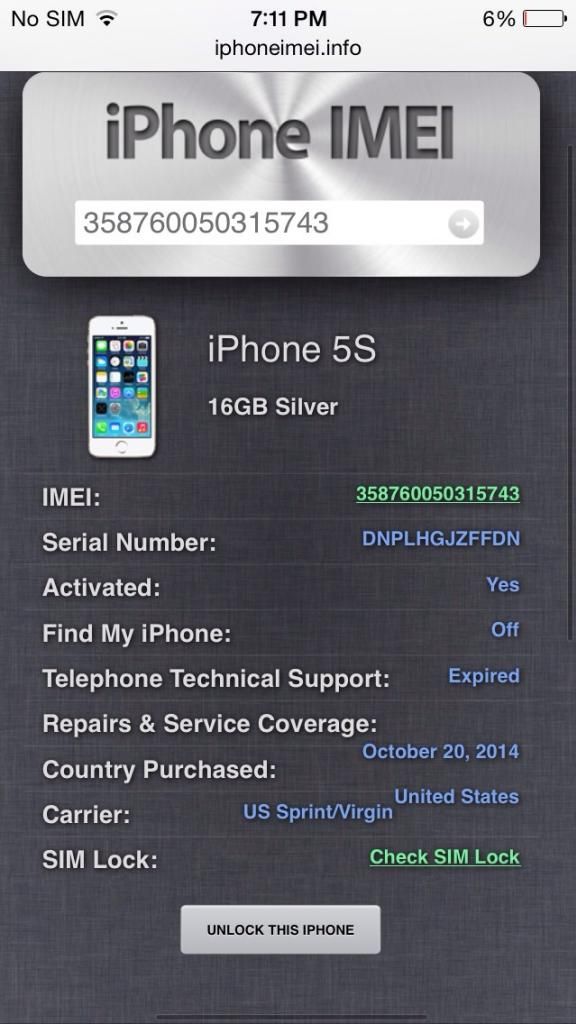 iPhone 5s Sprint iOs 7.1.1 đã cài Cydia tặng luôn sim ghép cho anh em - 1