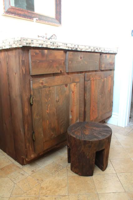 wood stool, log stool