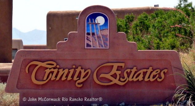 Trinity Estates Homes For Sale Rio Rancho NM, Entry Sign, John McCormack, Albuquerque Homes Realty