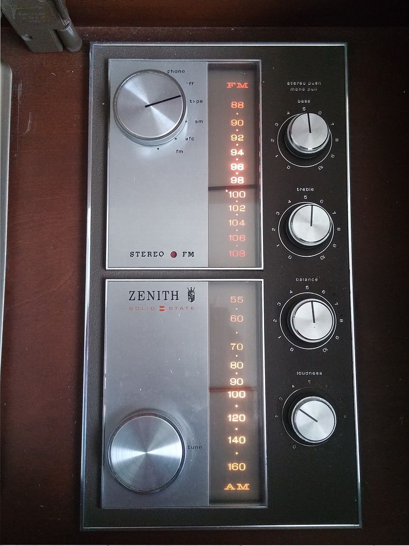 60s ZENITH X910 console stereo record player mid century walnut