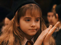 harry potter hermione clapping upset gif