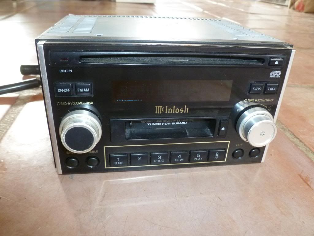 FS McIntosh stereo (head unit, amp, wiring, sub) for Subaru -- $275