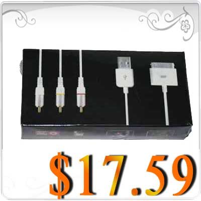 Ipod Touch Earphones   on Iphone 3g Ipod Touch Nano Av Tv Rca Video Usb Cable