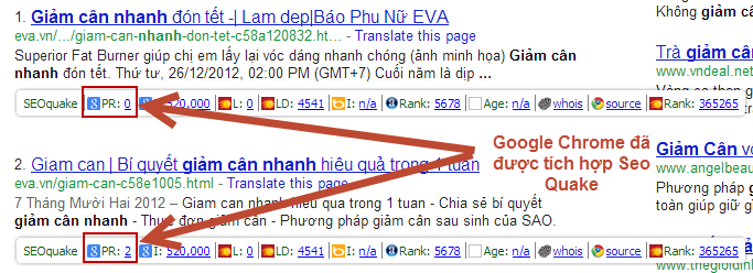 kiểm tra page rank với Seo Quake kiểm tra page rank với Seo Quake