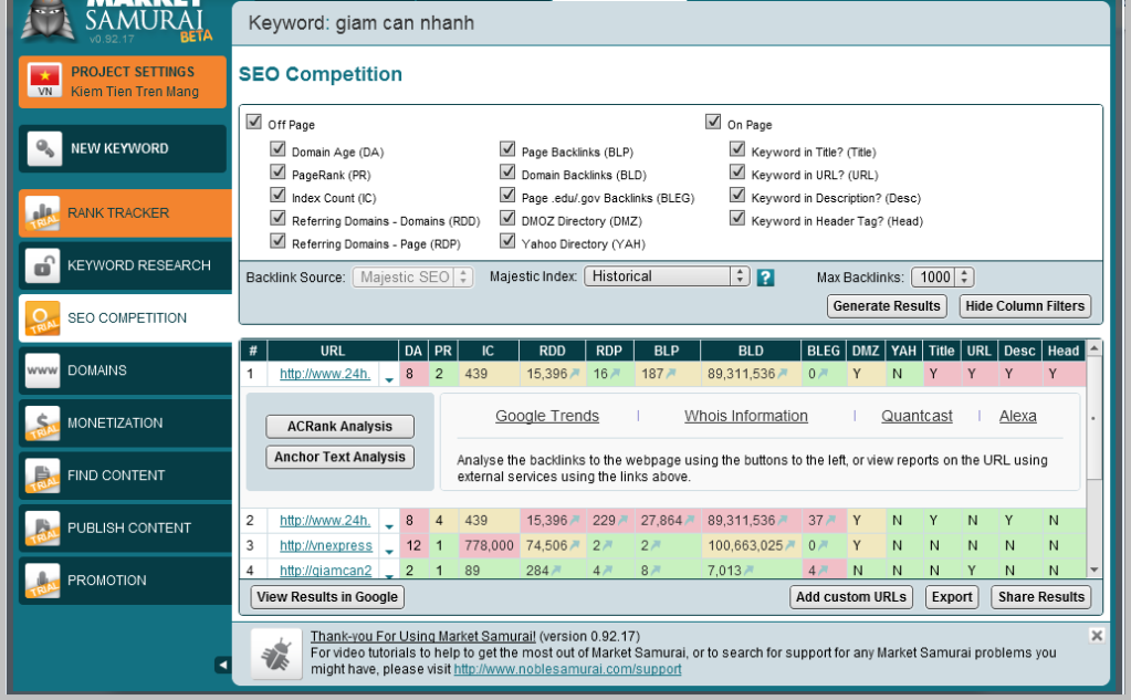 kiếm tiền trên mạng - screen shot