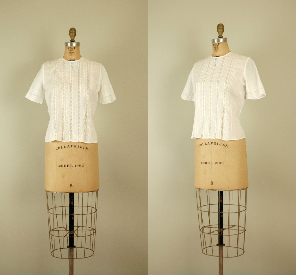 Vintage 1940s White Blouse
