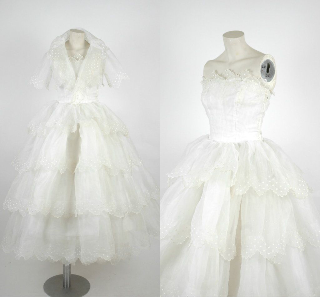 1950s Vintage Tea Length Wedding Dress, Dalena Vintage
