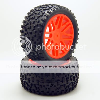 2x 1/10 Off road Rear Plastic Materials Wheel Rim & Rubber Tyre,Tires 