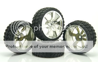 RC 110 Car On road 7 26mm Spoke Plastic Wheel Rim &Rubber Tyre,Tires 