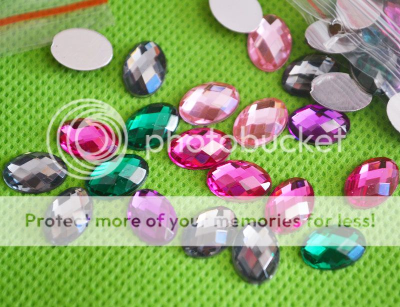  7mm Mix 5 Color Ellipse Resin Flat Back Button Applique DIY H62