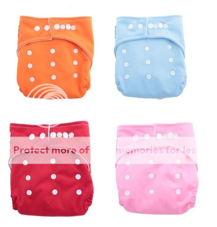 7pcs One Size Adjustable Reusable Baby Washable Cloth Diaper Nappies 7INSERTS
