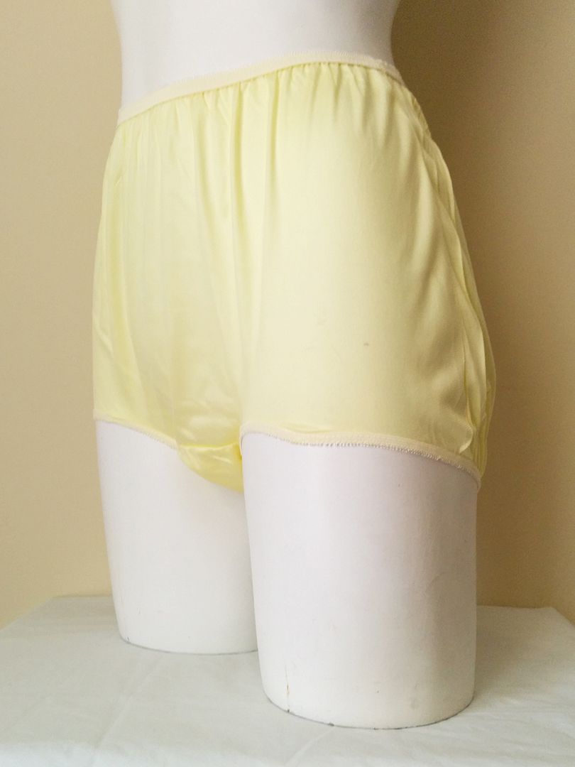 Vtg NOS Yellow High Waist Pinup Mushroom Gusset Panties Sissy Nylon ...