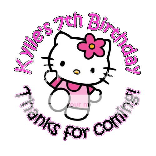 Hello Kitty Birthday Favor Stickers Labels Professional