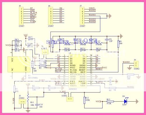 New AD9850 DDS Signal Generator Module+Circuit Diagram+Code For 