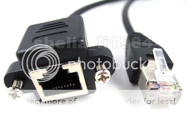 Screw Lock 30cm RJ45 Female Male M F D Link Cat Net Adapter Panel Mount Cable