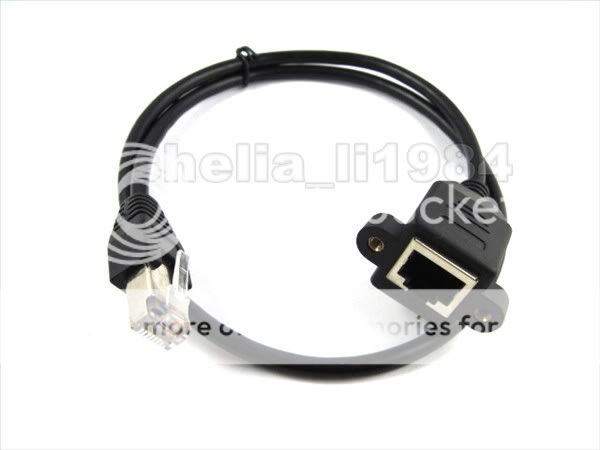 Screw Lock RJ45 Female to RJ45 Male M F D Link Cat Net Adapter Panel Mount Cable